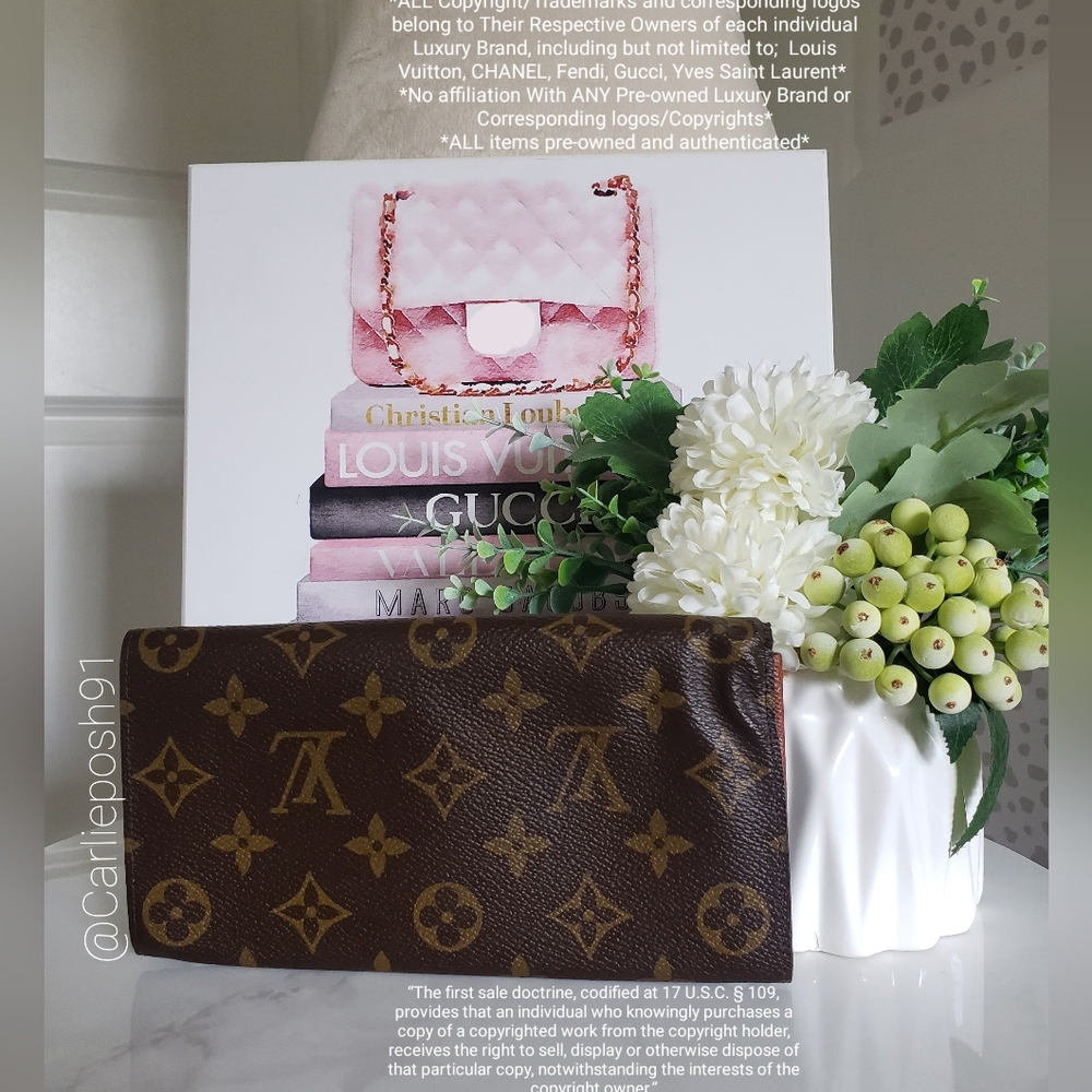 Authentic Pre-owned Vintage Louis Vuitton Sarah Flap Long Wallet - Picture 4 of 15